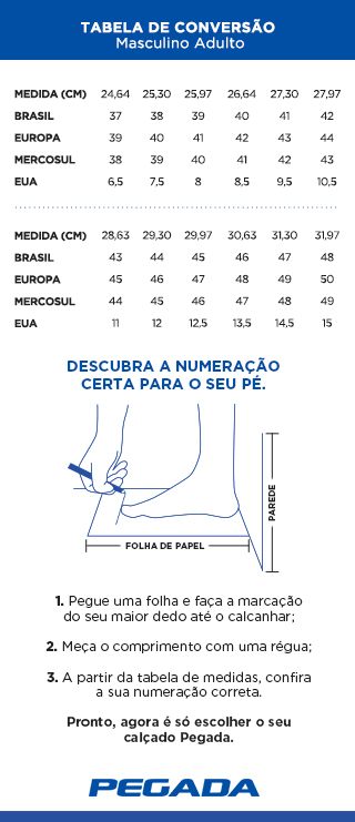 Tabela de Medidas - Masculino (Mobile)